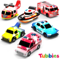 Tubbies Emergency Cars Light Up Bath Toys