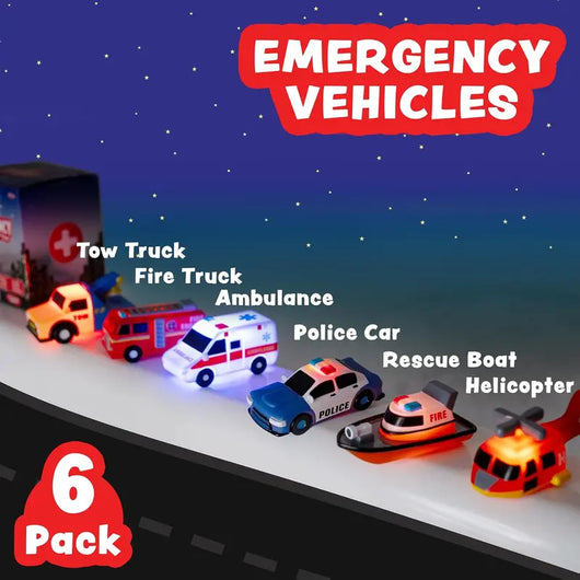 Tubbies Emergency Cars Light Up Bath Toys